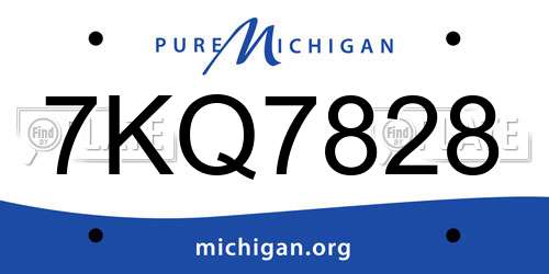 7KQ7828 Michigan License Plate