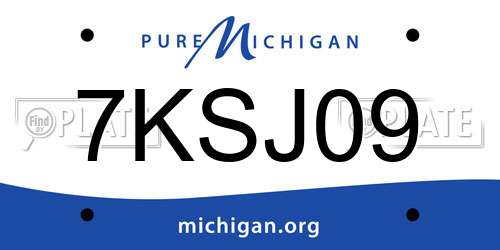 7KSJ09 Michigan License Plate