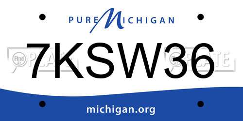 7KSW36 Michigan License Plate