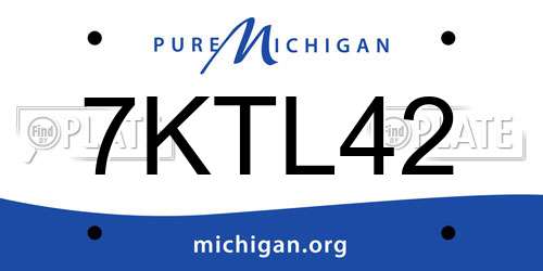 7KTL42 Michigan License Plate