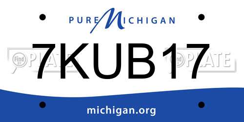 7KUB17 Michigan License Plate