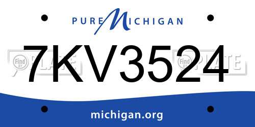 7KV3524 Michigan License Plate