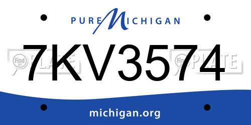 7KV3574 Michigan License Plate