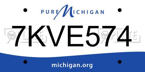 7KVE574 Michigan License Plate