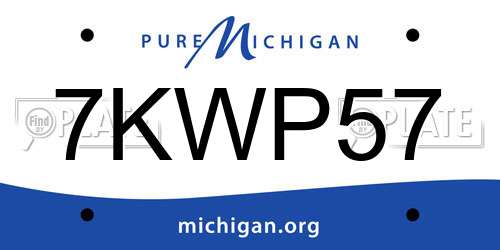7KWP57 Michigan License Plate