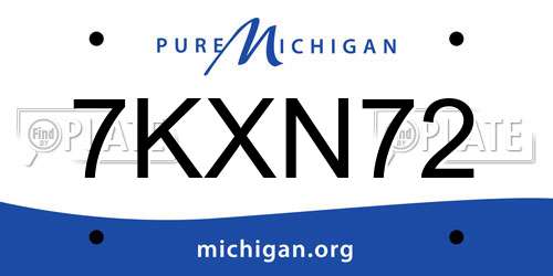 7KXN72 Michigan License Plate