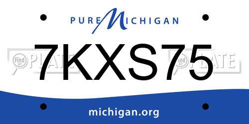 7KXS75 Michigan License Plate