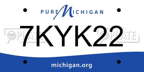 7KYK22 Michigan License Plate