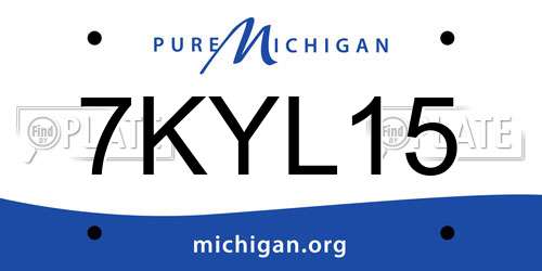 7KYL15 Michigan License Plate