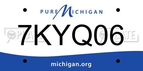 7KYQ06 Michigan License Plate