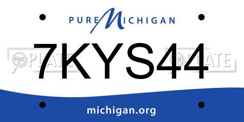 7KYS44 Michigan License Plate