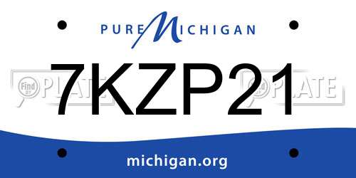 7KZP21 Michigan License Plate