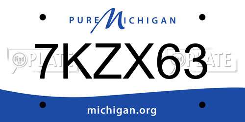 7KZX63 Michigan License Plate