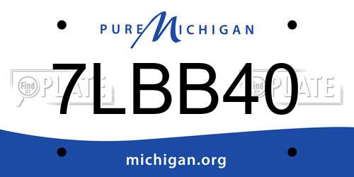 7LBB40 Michigan License Plate