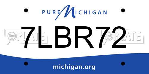 7LBR72 Michigan License Plate