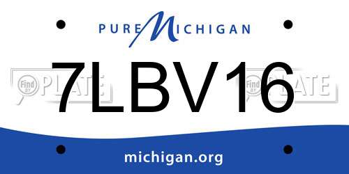 7LBV16 Michigan License Plate