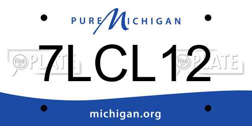 7LCL12 Michigan License Plate