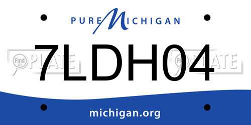 7LDH04 Michigan License Plate