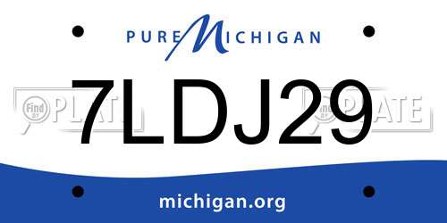 7LDJ29 Michigan License Plate