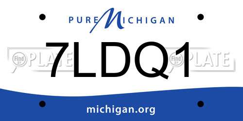 7LDQ1 Michigan License Plate