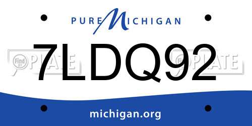 7LDQ92 Michigan License Plate