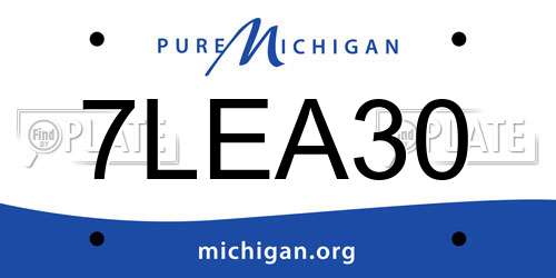 7LEA30 Michigan License Plate