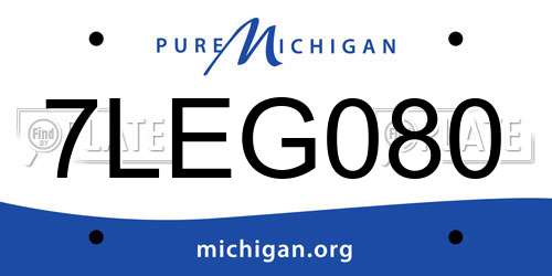 7LEG080 Michigan License Plate