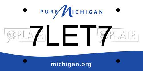 7LET7 Michigan License Plate
