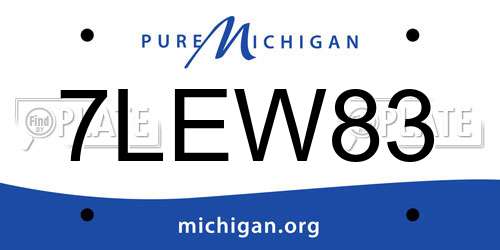 7LEW83 Michigan License Plate
