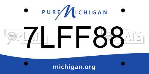 7LFF88 Michigan License Plate