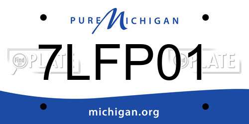 7LFP01 Michigan License Plate