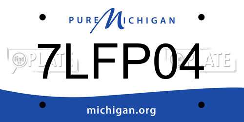 7LFP04 Michigan License Plate