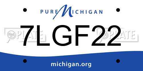 7LGF22 Michigan License Plate