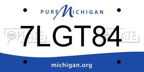 7LGT84 Michigan License Plate