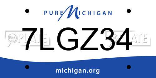 7LGZ34 Michigan License Plate