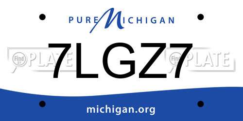 7LGZ7 Michigan License Plate