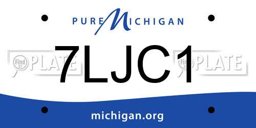 7LJC1 Michigan License Plate