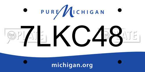 7LKC48 Michigan License Plate