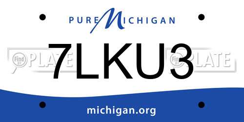 7LKU3 Michigan License Plate