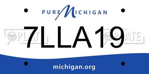 7LLA19 Michigan License Plate