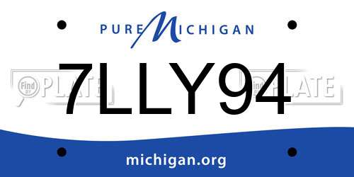 7LLY94 Michigan License Plate