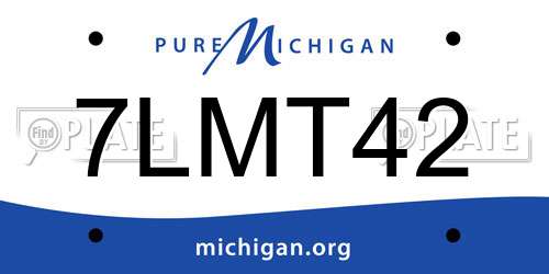 7LMT42 Michigan License Plate
