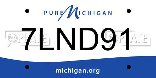 7LND91 Michigan License Plate