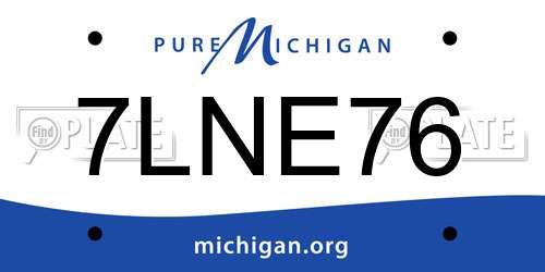 7LNE76 Michigan License Plate