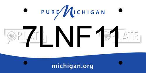 7LNF11 Michigan License Plate