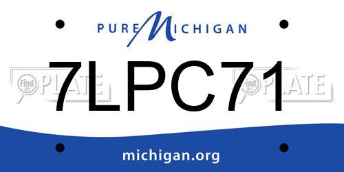 7LPC71 Michigan License Plate