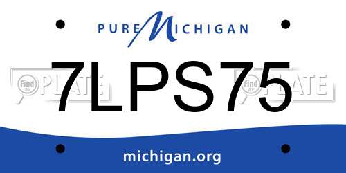 7LPS75 Michigan License Plate