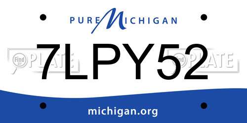 7LPY52 Michigan License Plate