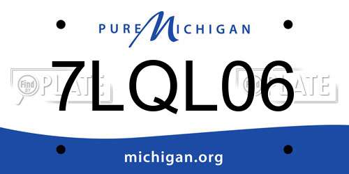 7LQL06 Michigan License Plate