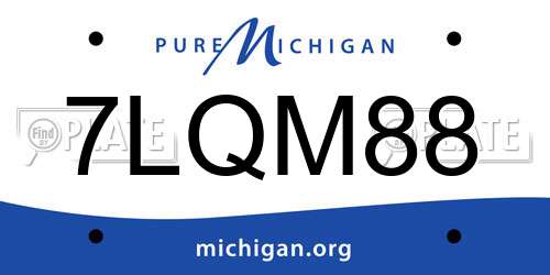 7LQM88 Michigan License Plate